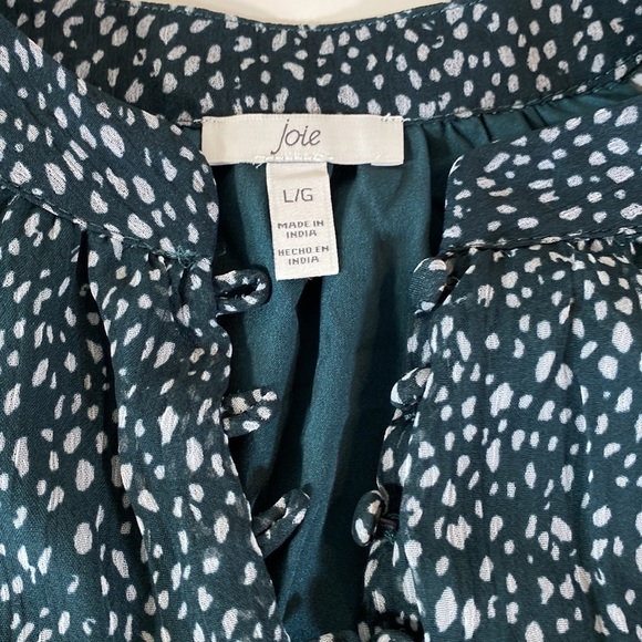 JOIE Ladies Artic Animal Spot Balloon Sleeve Dress Green Size Large‎ - Picture 8 of 15